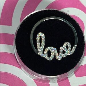 Origami Owl Silver 'Love' Ring with Sparkling Crystals